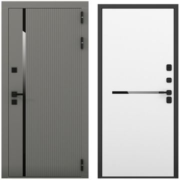 Входная дверь Пиано S антрацит силк панель горизонт