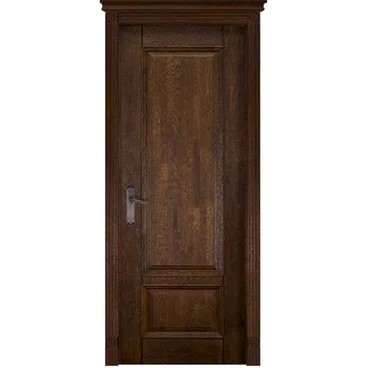 Межкомнатная дверь массив дуба ОКА Аристократ №4 античный орех глухая