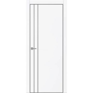 Межкомнатная дверь экошпон Uberture Tamburat 4105 аляска кромка чёрная матовая глухая