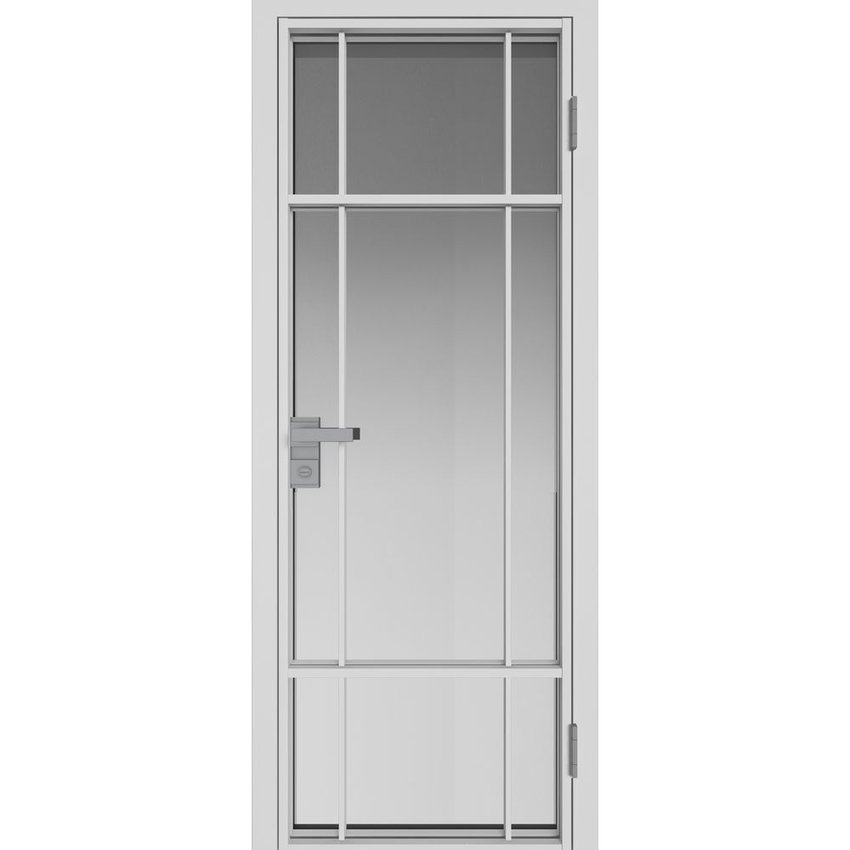Межкомнатная алюминиевая дверь 8AG белая матовая RAL 9003 остеклённая