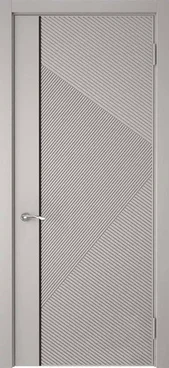 Межкомнатная дверь экошпон Графика 8 эмалекс серый глухая