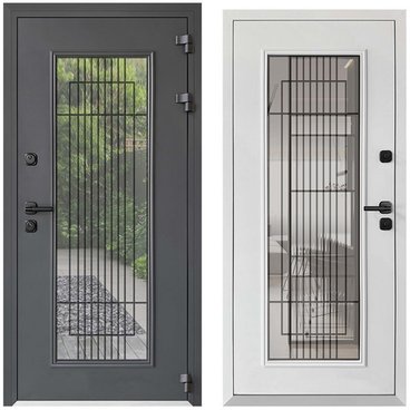 Входная уличная дверь AG 6149 Термо RAL 7024 антрацит RAL 9003 белый