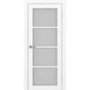 Межкомнатная дверь экошпон Турин 540.2222 белый снежный остеклённая