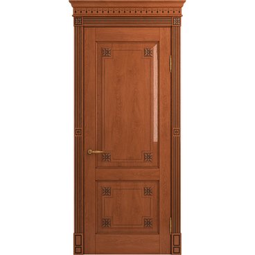 Межкомнатная дверь массив дуба Viporte Флоренция табачный глянец глухая