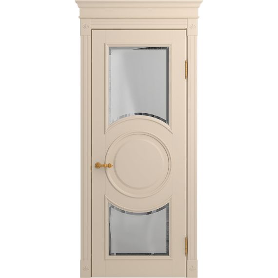 Межкомнатная дверь массив бука Viporte Лацио Амбиенте ваниль остекление 5