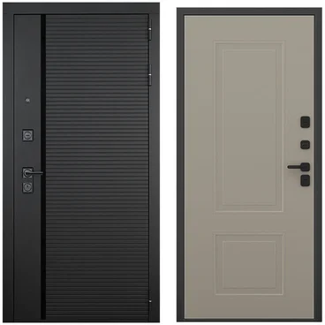 Входная дверь Пиано чёрный кварц панель кобальт