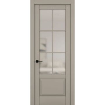 Межкомнатная дверь керамик NC 12 бежевый остеклённая