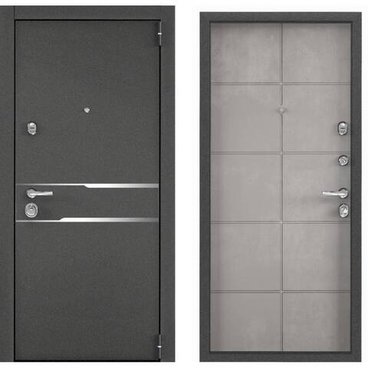 Входная стальная дверь Torex Super Omega 100 SP-17 колоре гриджио SO-HT-1 ПВХ бетон серый