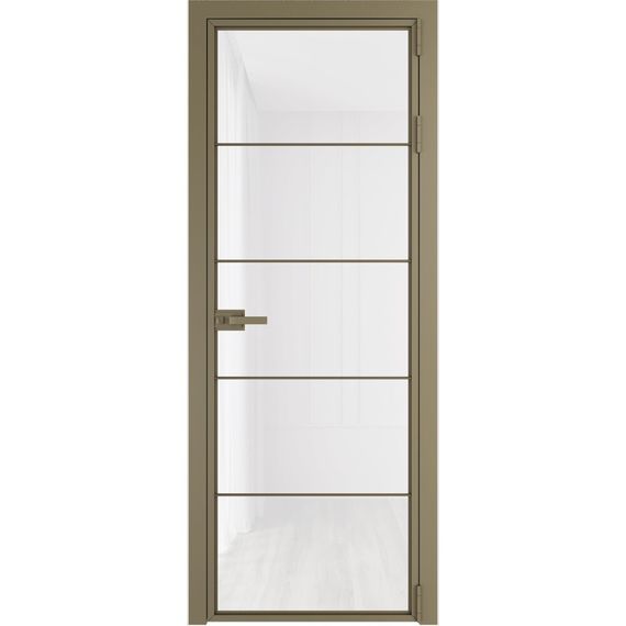 Алюминиевая межкомнатная дверь 5AХ шампань остеклённая