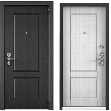 Входная дверь Ultimatum Next NC-1 скол дуба чёрный NC-1 скол дуба белый