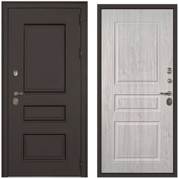 Входная уличная дверь Аляска сосна белая внутри