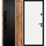 Входная дверь Орион орех пекан софт чёрный кварц панель гладкая белая