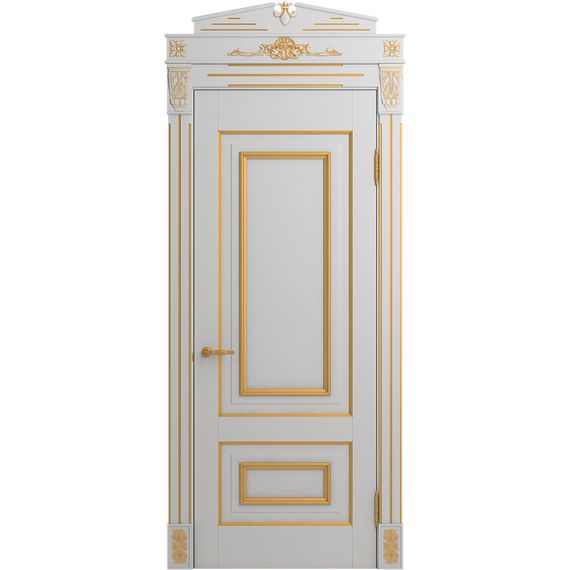 Межкомнатная дверь массив бука Viporte Неаполь аворио патина золото глухая