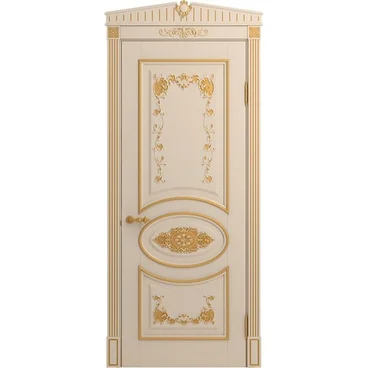 Дверь массив бука Лацио Ампир ваниль патина золото глухая