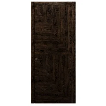 Межкомнатная дверь массив дуба Alvero Флэт-VI орех чëрный глухая