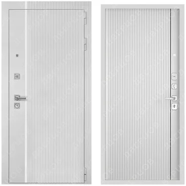 Входная дверь Президент Лайн ПВХ белый матовый панель лайн эмаль