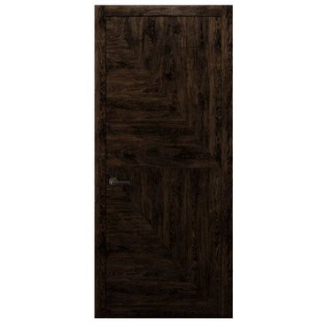 Межкомнатная дверь массив дуба Alvero Флэт-VI орех чëрный глухая