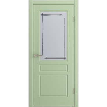 Межкомнатная дверь Бриз фисташковая эмаль RAL 6019 со стеклом