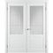 Фото двухстворчатой двери Патриция белая эмаль со стеклом
