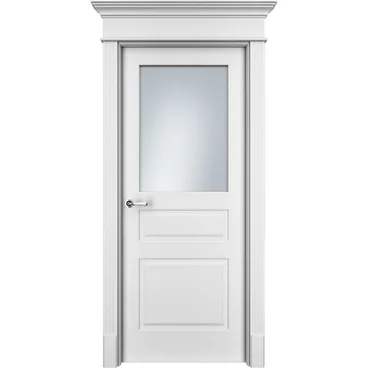 Межкомнатная дверь эмаль Ofram Прима 3 белая остеклённая