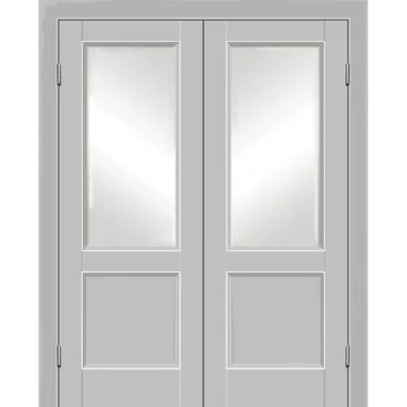 Двустворчатая распашная дверь Кобальт 33 манхэттен остеклённая