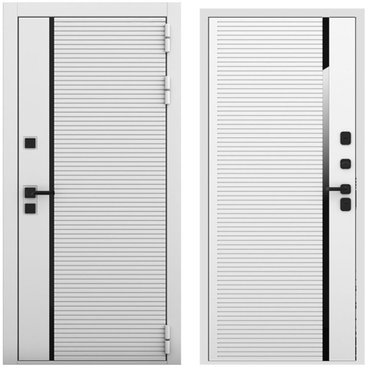 Входная дверь Пиано белый матовый панель пиано