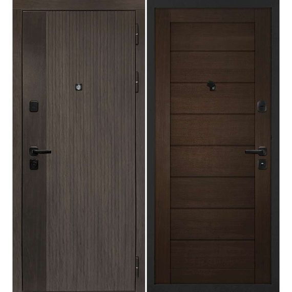 Входная дверь Вертикаль дымчатый камень дуб морёный панель сборная венге