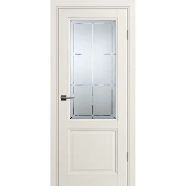 Межкомнатная дверь экошпон PSU-37 зефир остеклённая