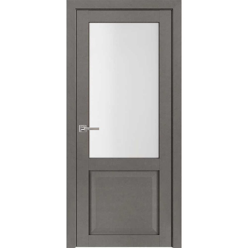 Межкомнатная дверь экошпон 82002 лофт тёмный остеклённая