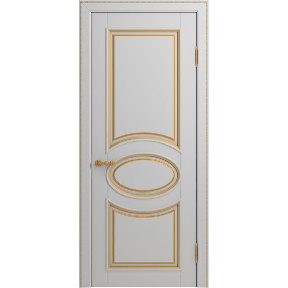 Межкомнатная дверь массив бука Viporte Лацио аворио патина золото глухая