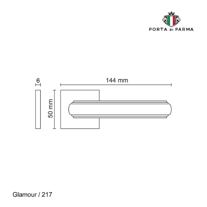 Дверная ручка на розетке Porta Di Parma Glamour матовый никель