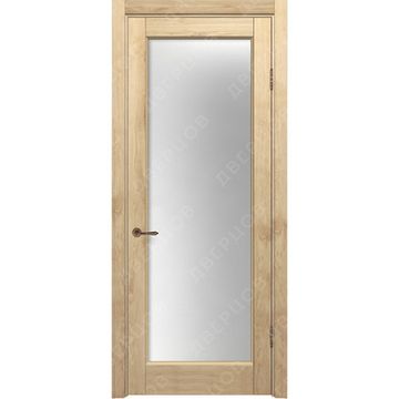 Межкомнатная дверь массив дуба без сучка Дверцов Кастро остеклённая