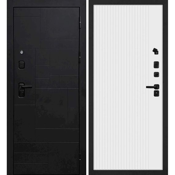 Входная дверь Лабиринт-201 панель фрезерованная PR-197 белая