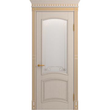 Межкомнатная дверь массив ясеня Viporte Бристоль прованс остеклённая