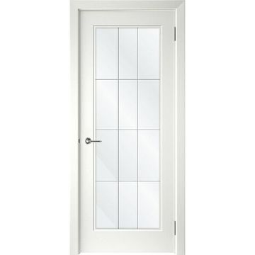 Межкомнатная дверь эмаль Левел-1 белая со стеклом