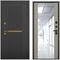 Входная дверь Артдеко чёрный силк панель зеркало Maxi варм грей