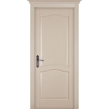 Межкомнатная дверь массив сосны ОКА Лео Браш эмаль крем глухая