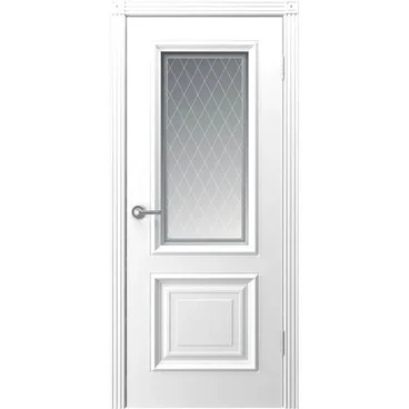 Межкомнатная дверь эмаль Акцент белая со стеклом 4