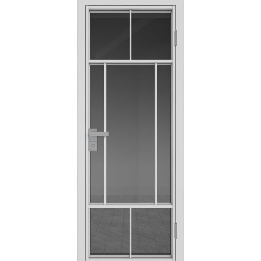 Межкомнатная алюминиевая дверь 10AG белая матовая RAL 9003 остеклённая