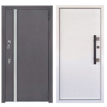 Входная уличная дверь Nord Термо муар меланж махагон дуб ПВХ меламин белый