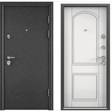 Входная дверь Ultimatum MP чёрный шёлк КВ-8 КТ белый