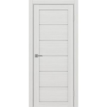 Межкомнатная дверь экошпон Турин 506.12 ясень серебристый остеклённая