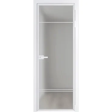 Алюминиевая межкомнатная дверь 4AХ вайт остеклённая