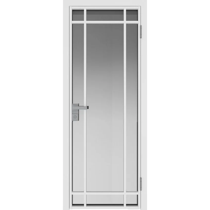 Межкомнатная алюминиевая дверь 5AG белая матовая RAL 9003 остеклённая
