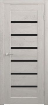 Межкомнатная дверь CPL Мальта дуб снежный стекло чёрное