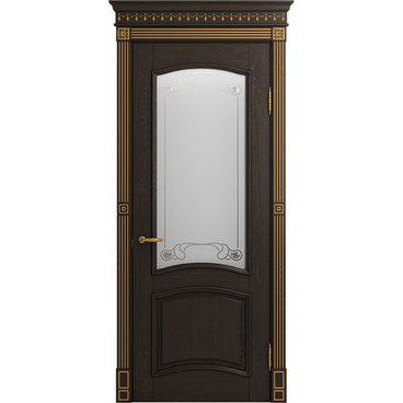 Межкомнатная дверь массив ясеня Viporte Бристоль шоколад остеклённая