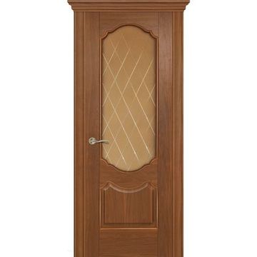 Межкомнатная дверь шпон Гиацинт американский орех остеклённая