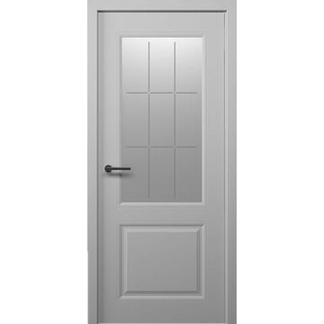 Межкомнатная дверь эмаль Albero Стиль 1 серая остеклённая