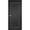 Межкомнатная дверь Прадо 2 винил чёрный молдинг серебро глухая