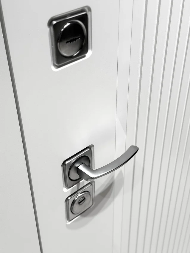 Входная дверь Президент Лайн ПВХ белый матовый панель ПВХ меламин белый